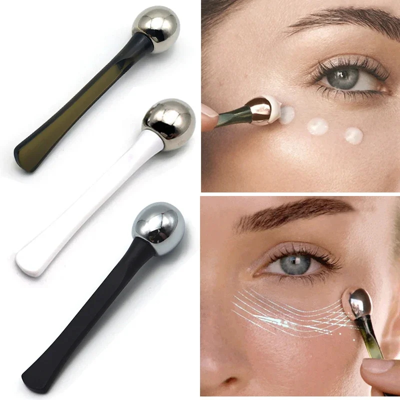 mask spoon eye cream applicator spa zinc alloy eye massager stick cream mixing spatula anti wrinkle cream massage sticks women 1pc Eye Roller Massage Stick Eye Cream Applicator Cosmetic Spatula Anti Wrinkle Facial Spoon Gold Alloy Face Thin Skin Care Tool