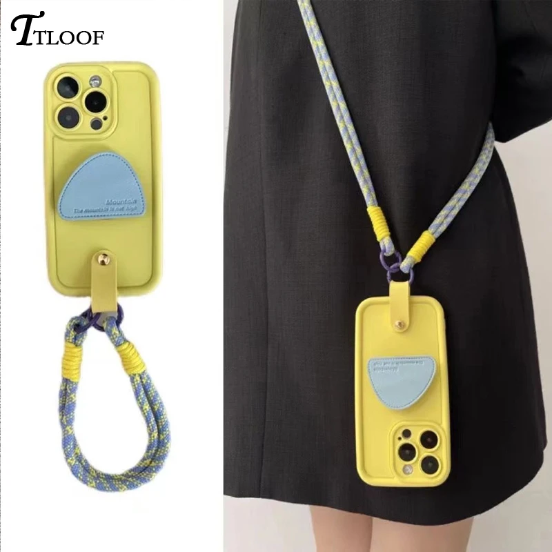 Versatile Crossbody Lanyard Wrist Strap Soft Silicone Phone Case