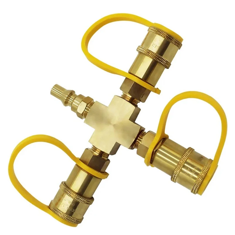 

250 Type 3 Way Splitter 1/4Inch Plug Propane Quick Adapter Spare Parts For RV's Grill