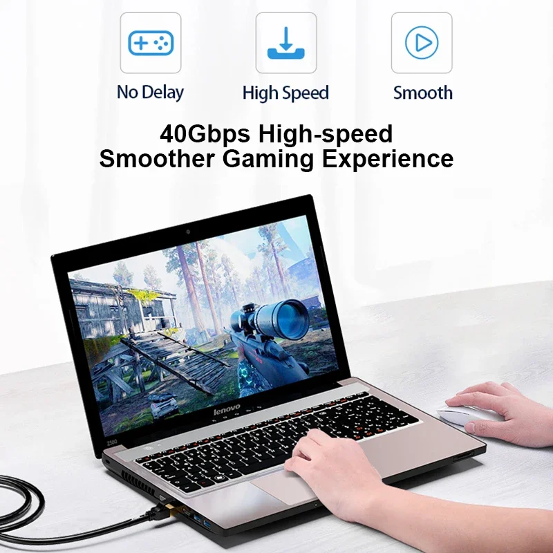 Ethernet Cable Cat 8 Round LAN Network Rj45 40Gbps Flat 2000Mhz 26AWG For Router Pc Ps4 Tv Laptop