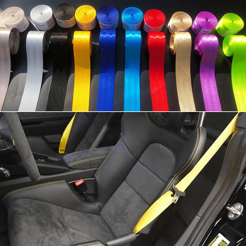 

Auto 3.6 Meters Strengthen Seat Belt Webbing Fabric Racing Car Modified Seat Safety Belts Harness Straps For Toyota Carola RAV