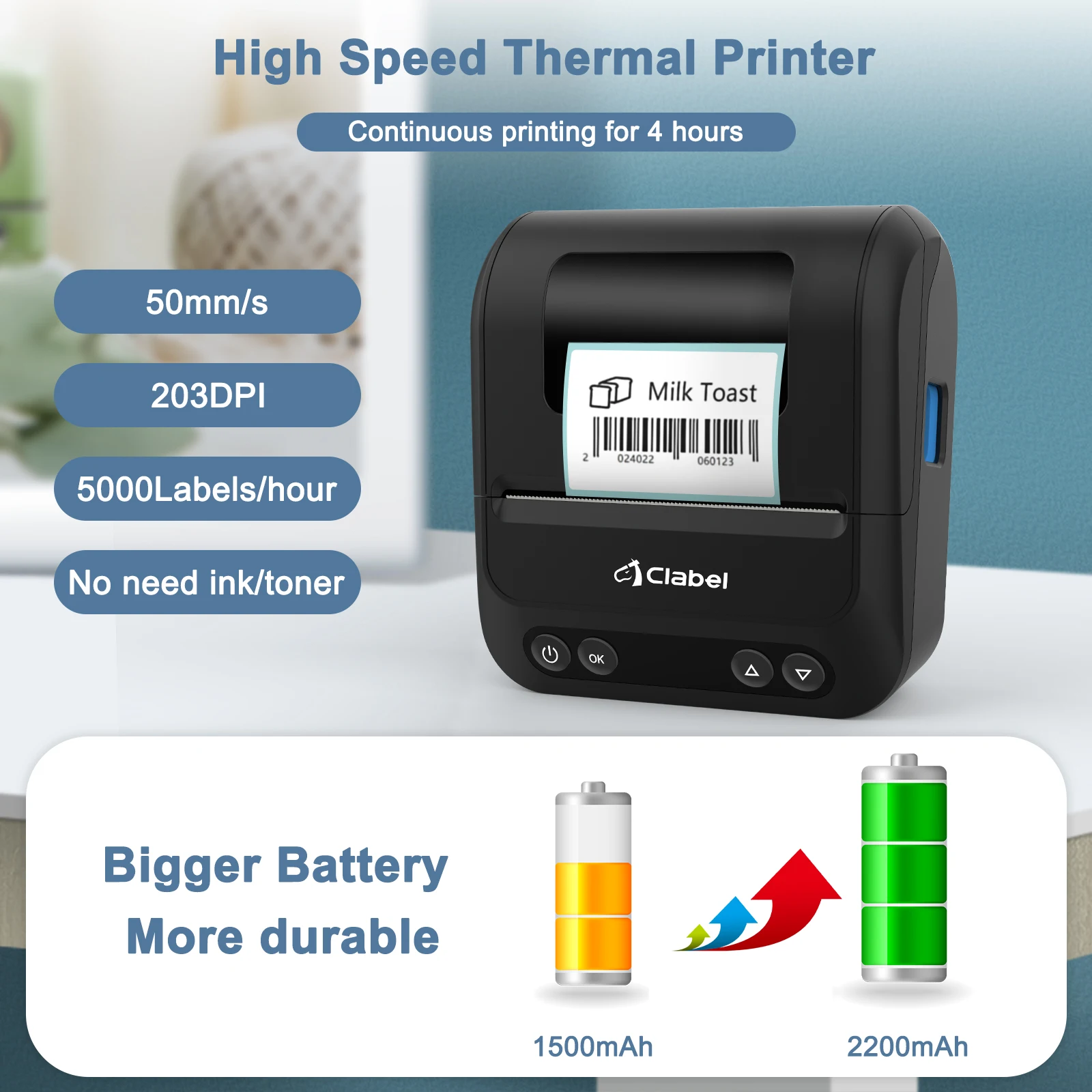 K30f Direct thermal label printer portable takeaway wireless handheld small note printer Blue tooth takeaway label