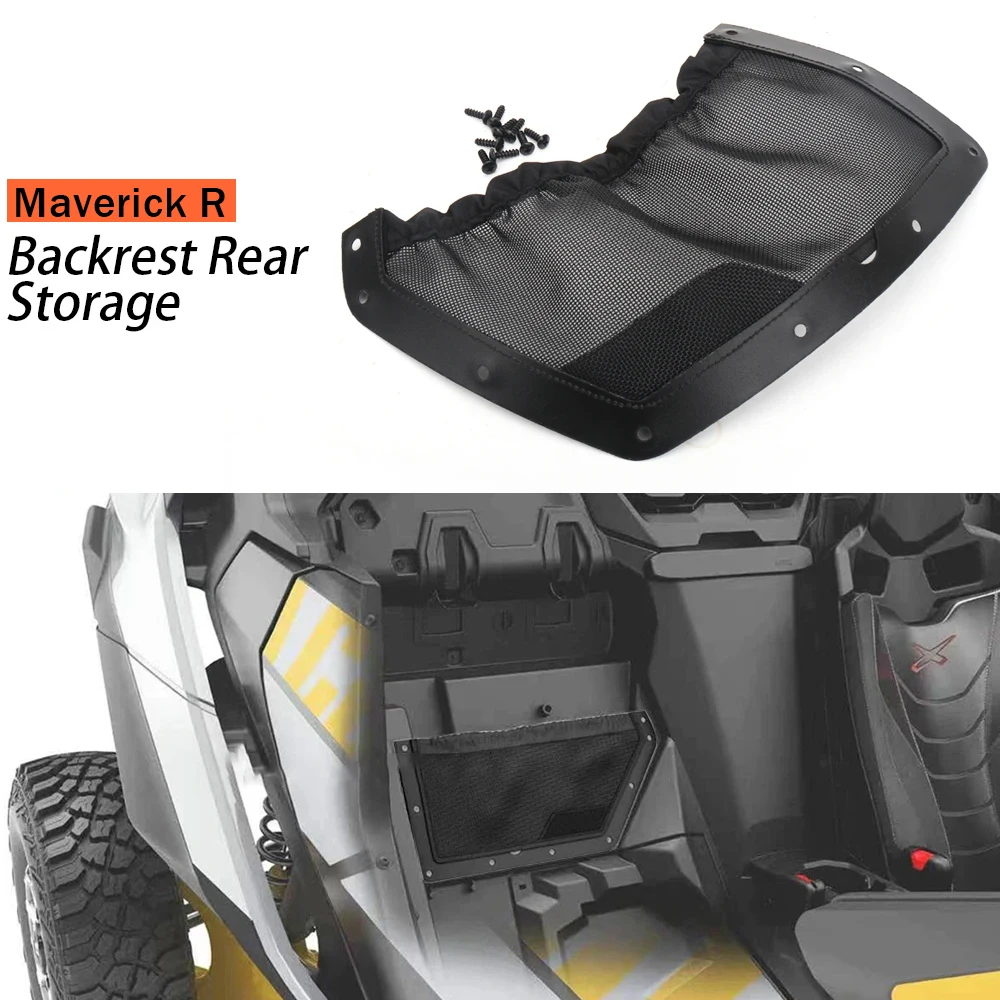 UTV New Accessories Backrest Rear Storage Black For CAN-AM MAVERICK R For Can-Am Maverick R 2024-