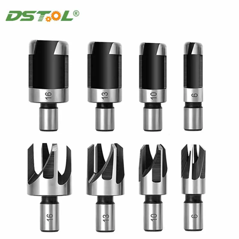 Wood Plug Cutter Cutting Tool Drill Bit Set Straight And Tapered Taper  Woodworking Cork Drill Bit Knife Carbon Steel 6-16mm 8pc wood plug cutter drill bit set tapered taper cutting tool cork drill bit knife hss taper claw type 6mm 10mm 13mm 16mm