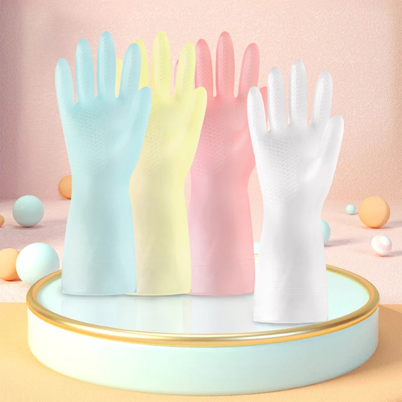 Reusable Household Gloves Waterproof Rubber Latex Cleaning Laundry Gloves Dishwashing for Kitchen Dish Washing