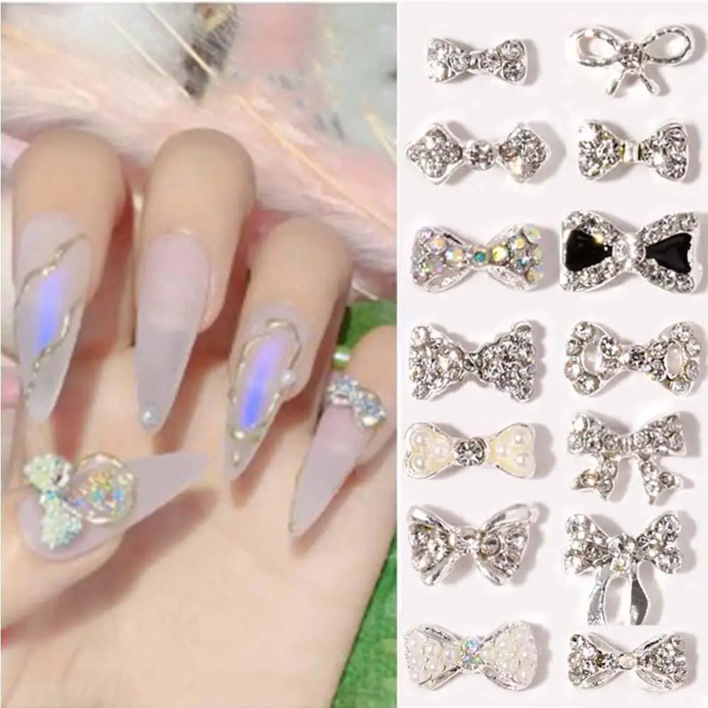 3D Charms Bowknots Diamond Glass Stone Manicure Bow Nail Rhinestones Nail Jewelry Crystal DIY Nail Art Decorations