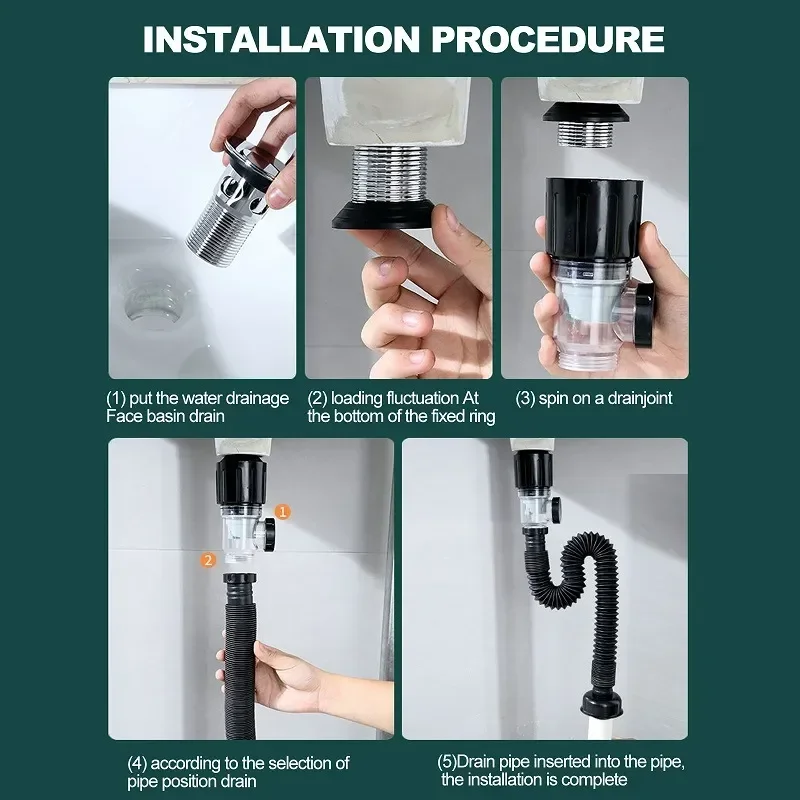 Flip Top Kitchen Sink Drain Pipe, Filtro