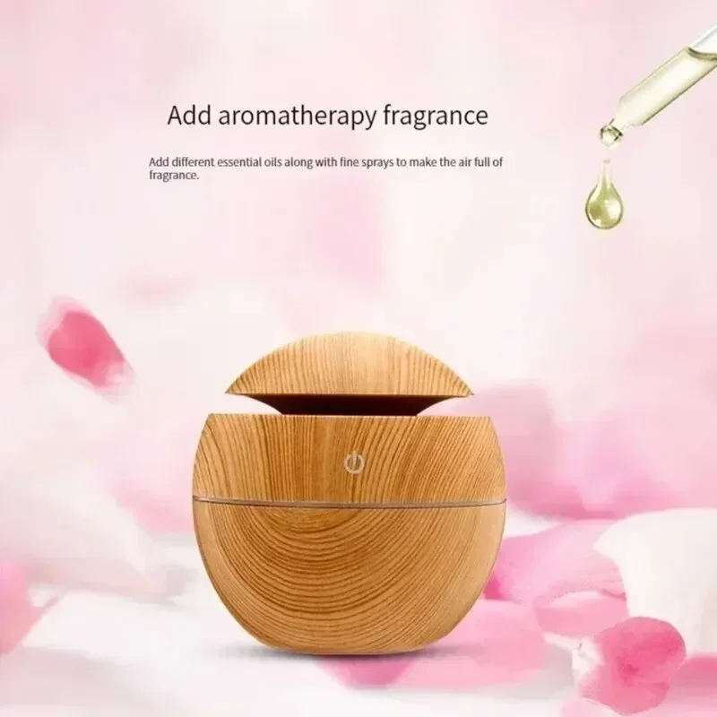 USB Ultrasonic Cool Mist Sprayer Essential Oil Fragrance Mini Home Wood Grain Air Humidifier Electric Air Aroma Diffuser