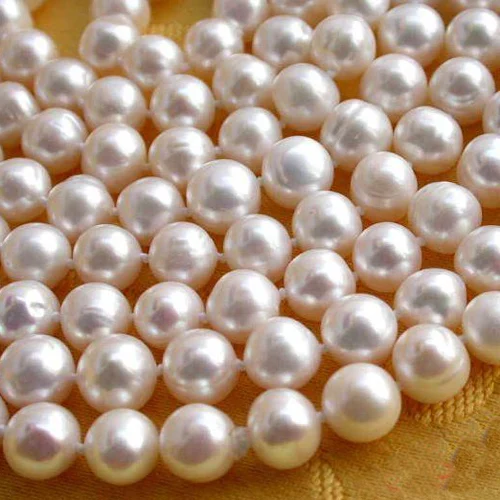 

Favorite Pearl Jewelry,100'' AA 9-10mm White Freshwater Long Pearl Necklace,Charming Wedding Party Birthday Lady Gift