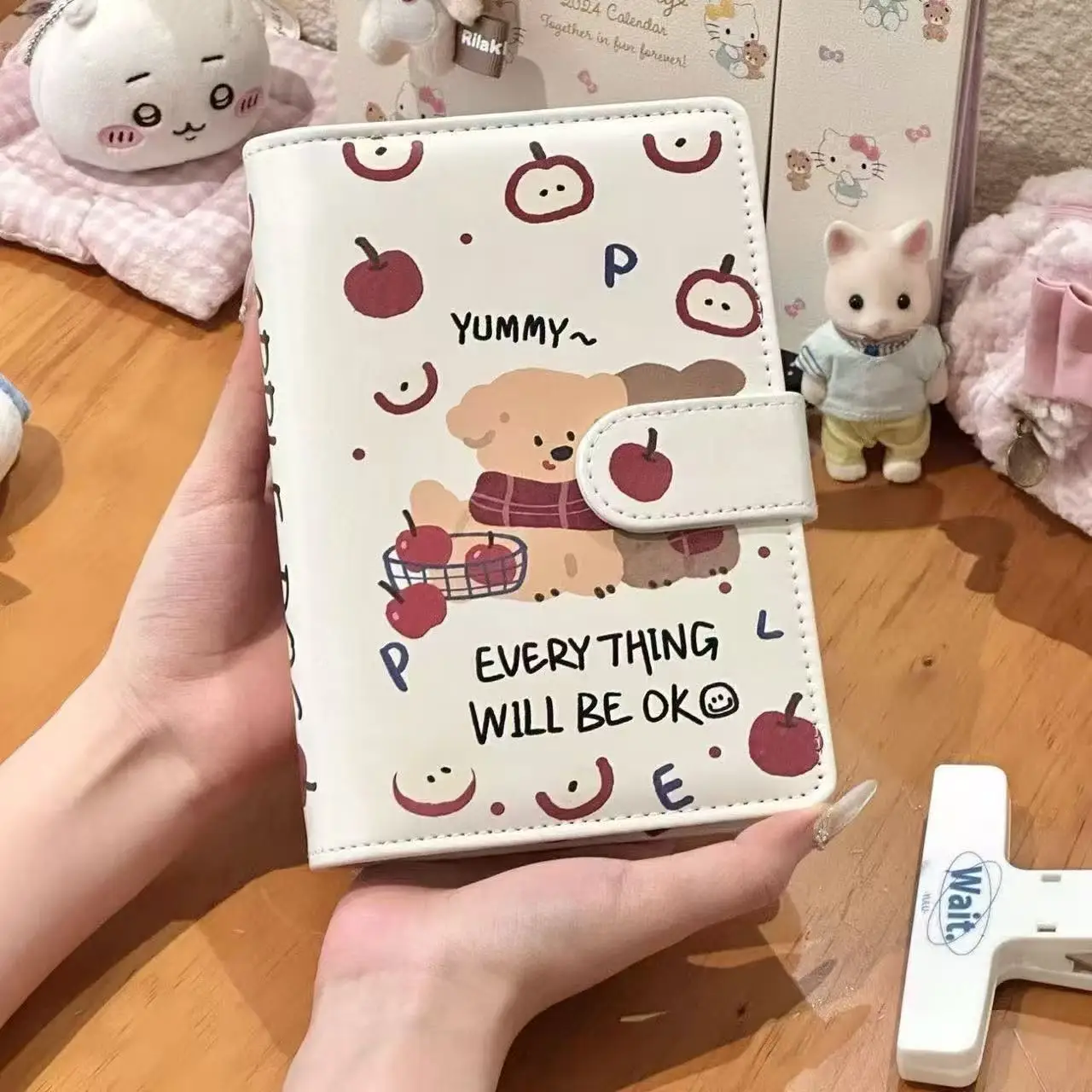 Refillable Binder Notebook with Magnetic Closure and Cute PU Leather Cover