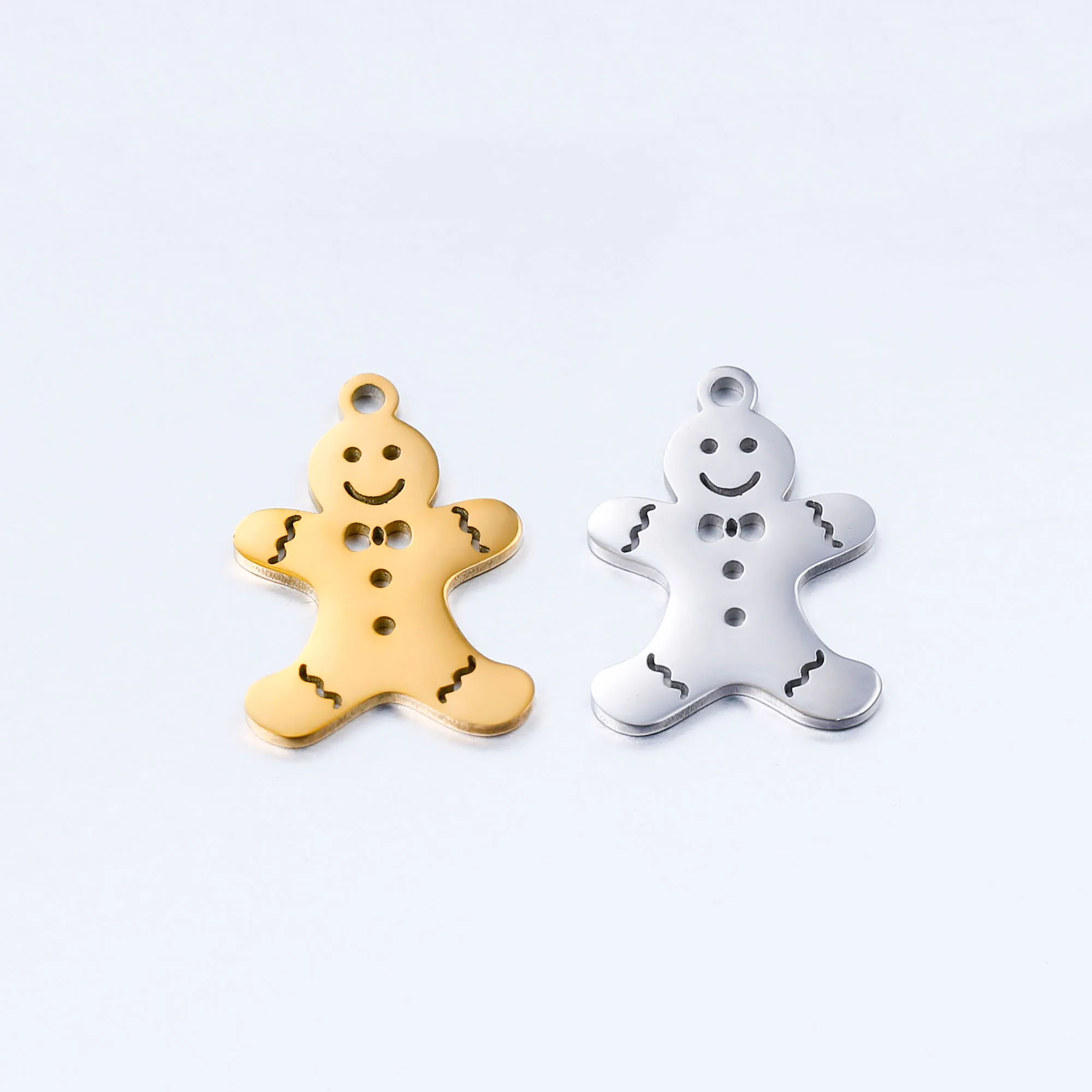 5 teile/los Edelstahl Lebkuchenmann Charms Cookie Mann Weihnachten Anhänger Für Schmuck Machen DIY Handgemachte Handwerk Zubehör