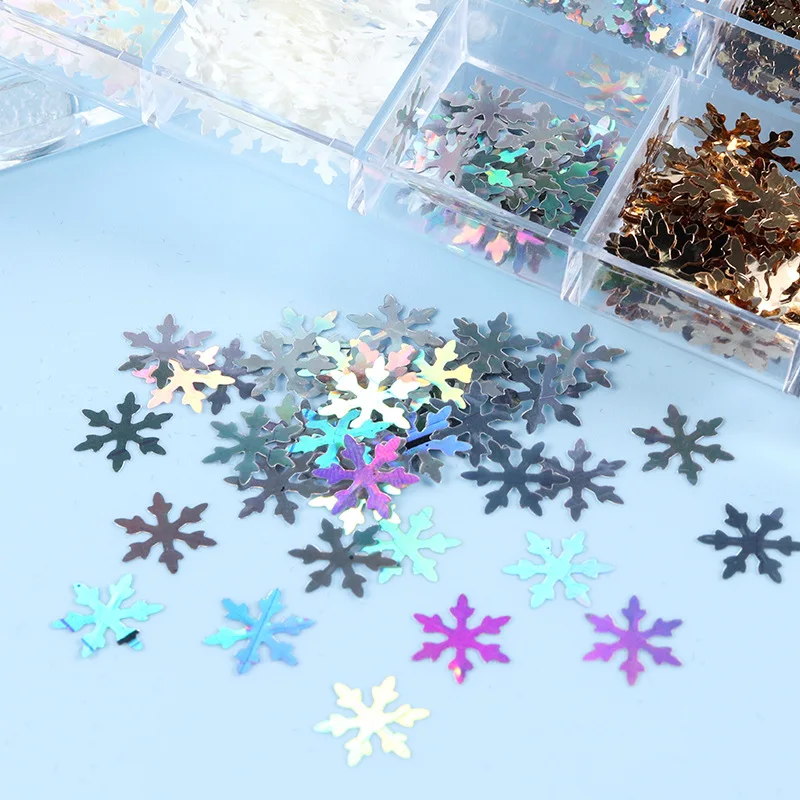 12 Grids Pink Gold Rabbit Butterfly Nail Sequins Mixed Flower Flakes Decorations DIY Nail Supplies For Professionals Accessories