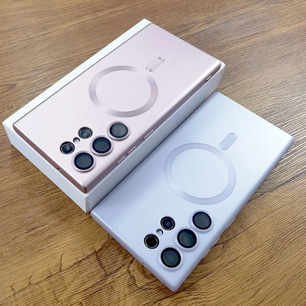 Custodia morbida in silicone Samsung Galaxy S24 S23 S22 S21 Ultra Plus S 24 23 22 21 5G per Magsafe Carica wireless Coperture complete_voghion.com