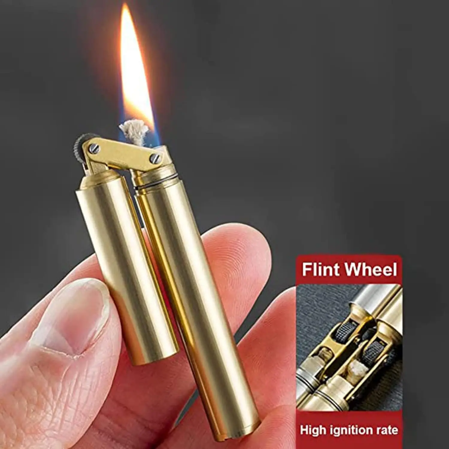 Kerosene Lighter Brass Lighter for Camping BBQ Kitchen No Oil