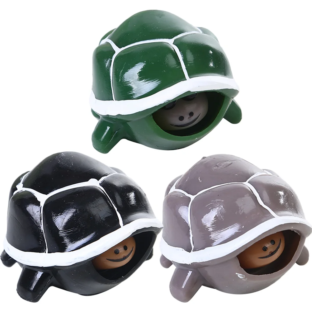 

3 Pcs Squeeze Turtle Stress Fidget Party Favors for Kids 8-12 Reliever Toys Plastic Ball Small Prizes