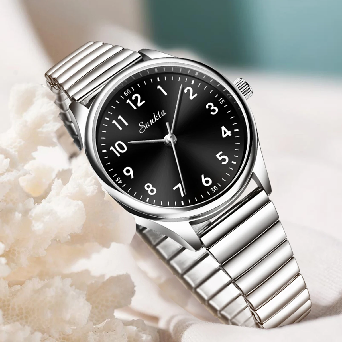 Sunkta Fashion Luxury Quartz Woman Watch StylishCasual Elegant Stainless Steel Simple Waterproof Women's Wristwatch Ladies Gifts 2
