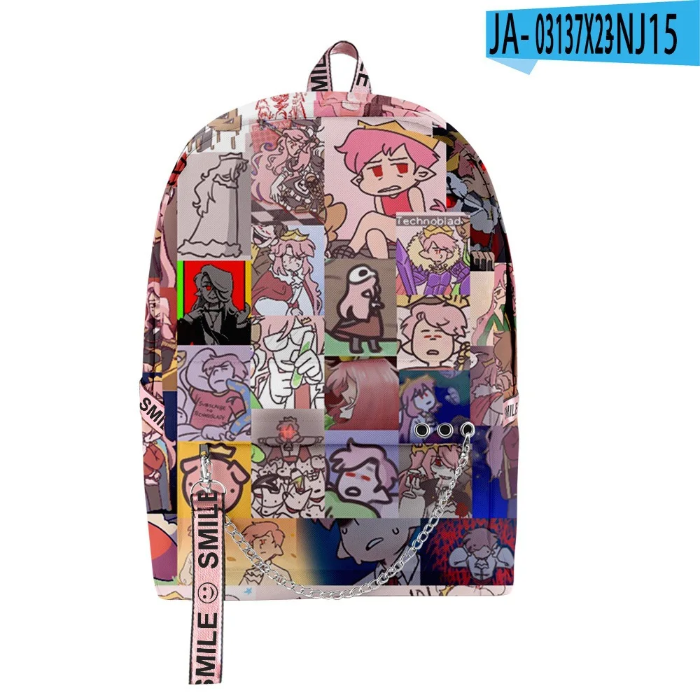Classic Novelty technoblade Student School Bags Unisex 3D Print Oxford Waterproof Notebook multifunction Travel Backpacks