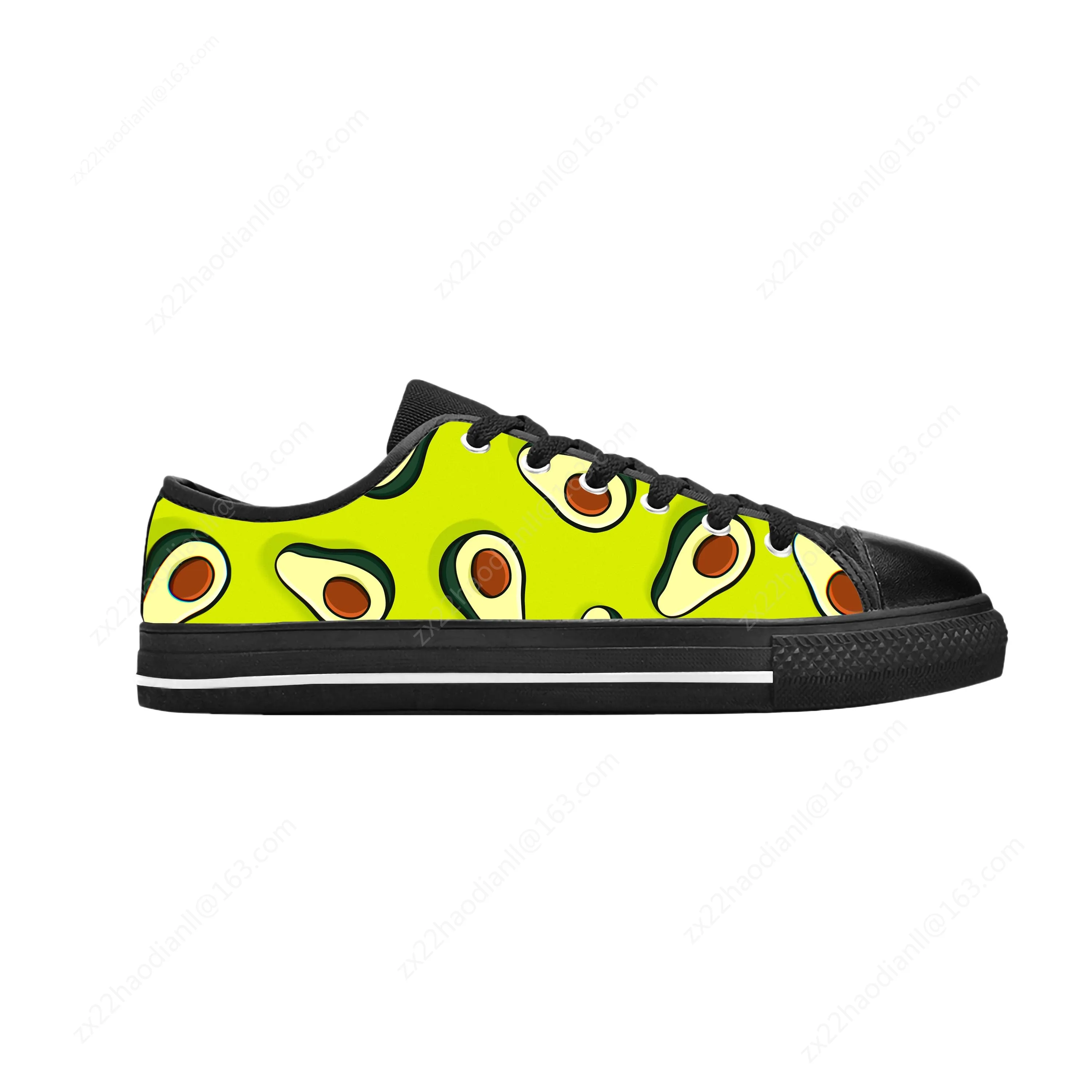 Avocado Pattern Fruit Anime Cartoon Manga Comic Casual Cloth Shoes Low Top Comfortable Breathable 3D Print Men Women Sneakers