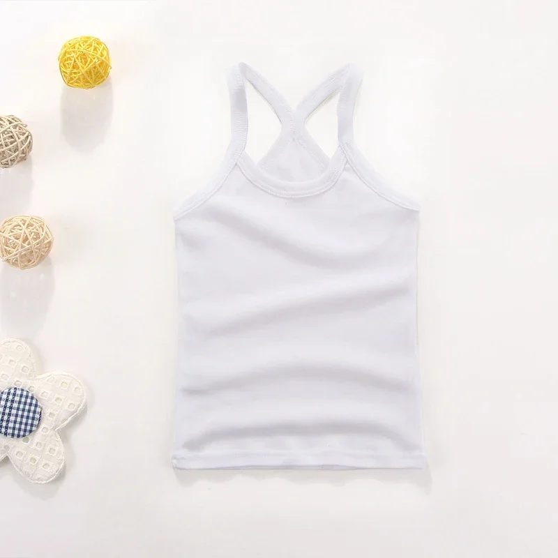 Children Tanks Summer Tops Wear Kid Boy Girl 100% Cotton Sports Vest Waistcoat Clothes Camisoles Kids Girls Casual Vests Outfits kids tops sport tank tops
