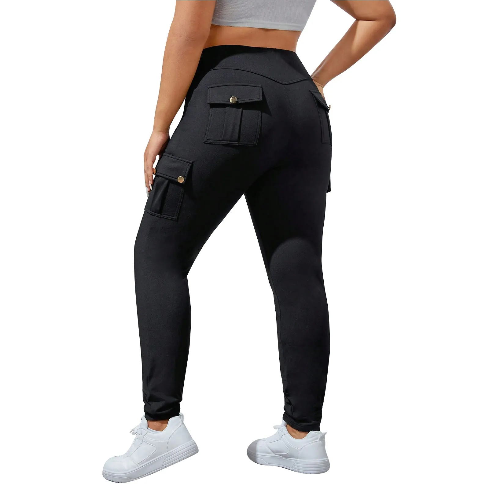 Wide Waistband Solid Phone Pocket Leggings