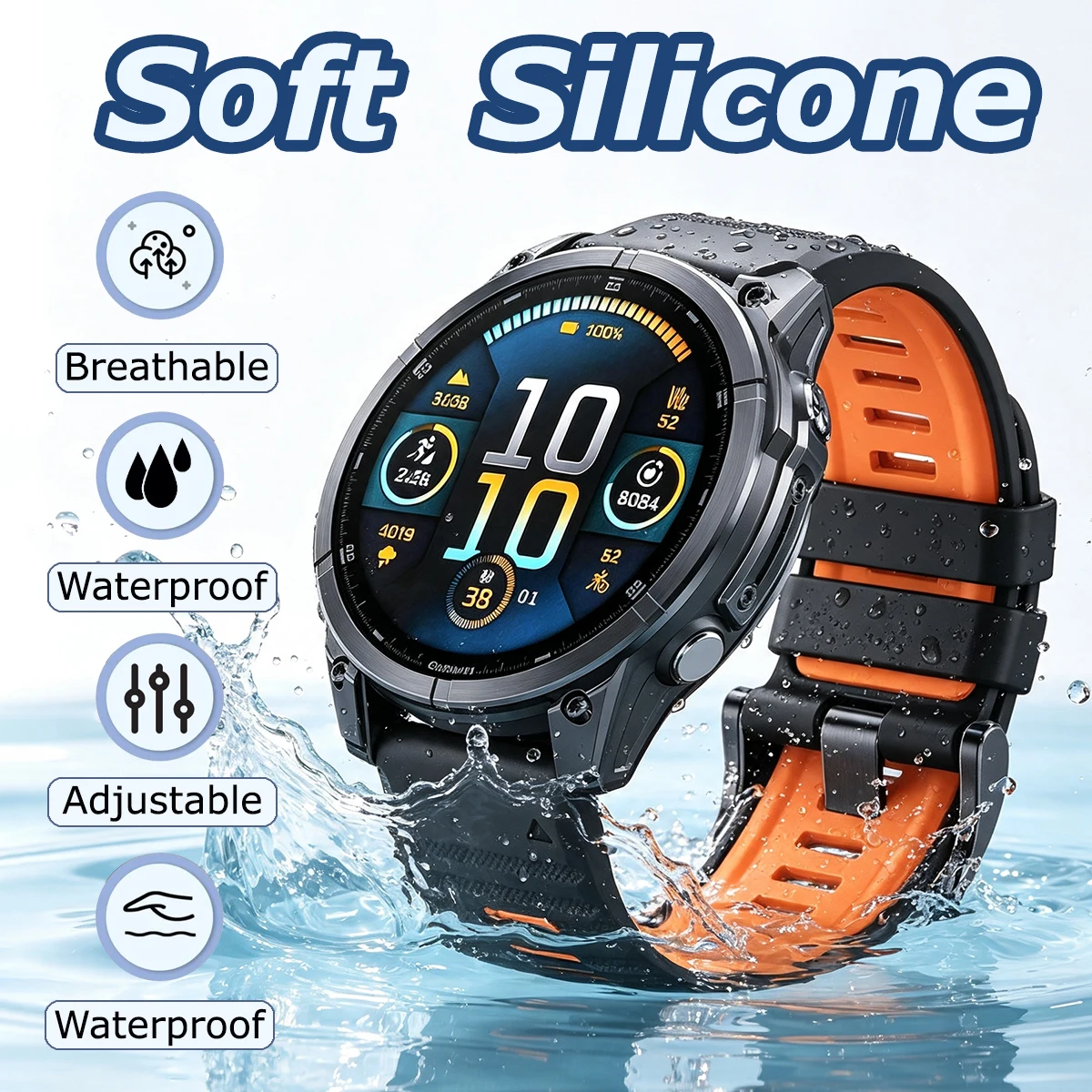 Premium QuickFit Silicone Band - Versatile Sports Bracelet with Enhanced Comfort & Style