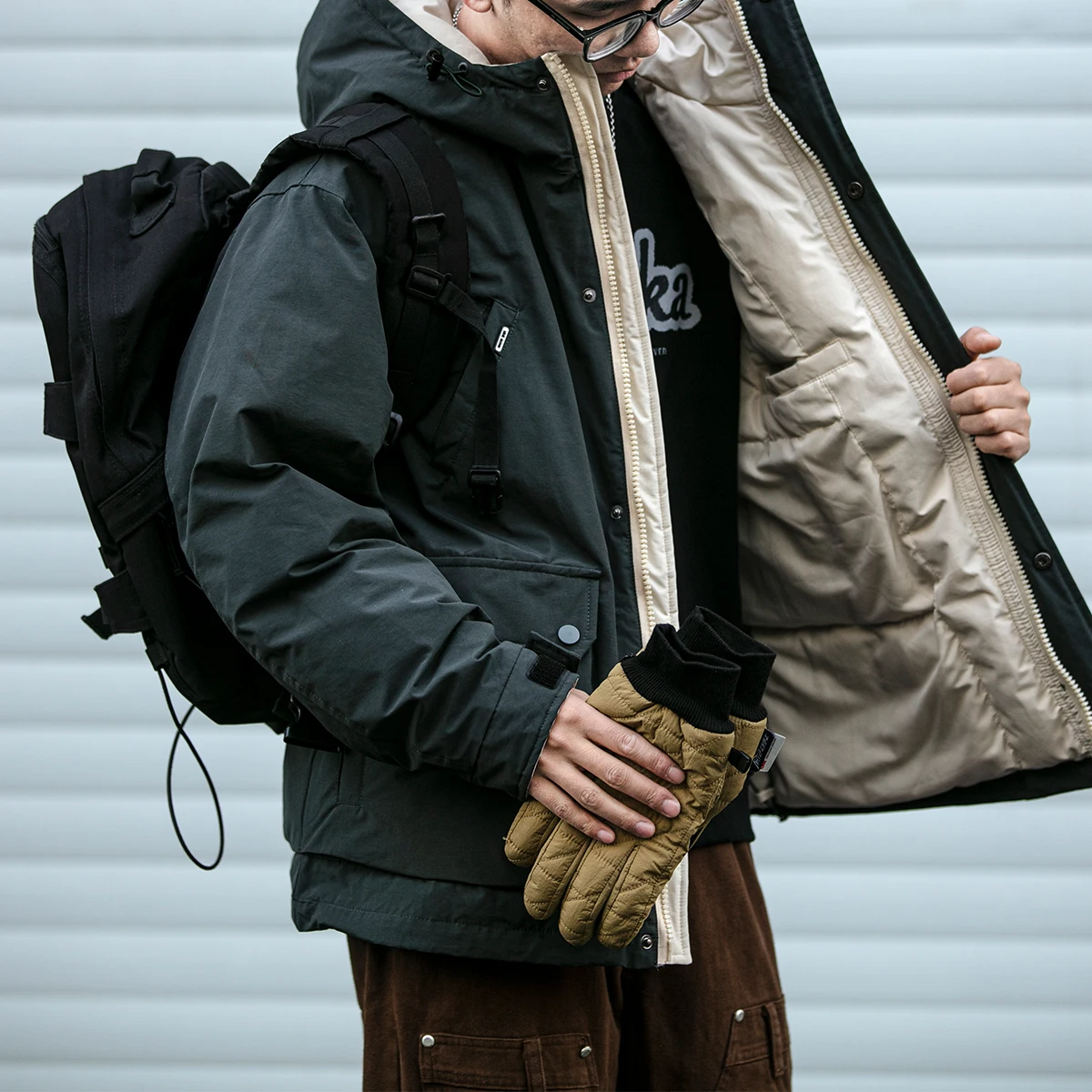 Winter Outdoor Hooded Cargo Down Jacket For Men Clothing Korean Streetwear Thick Windproof Jacket Harajuku Casual Coat Male