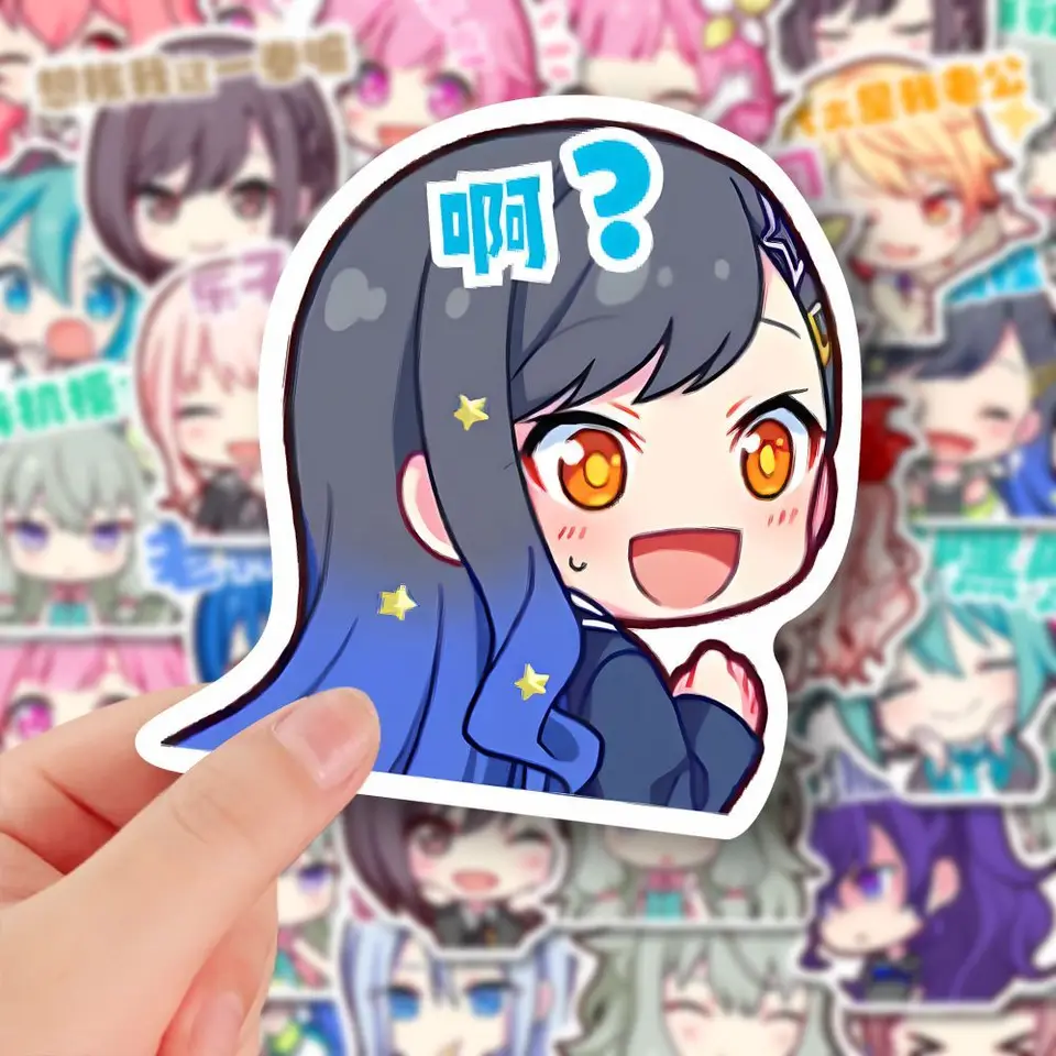 Projects Sekais Aufkleber, 100 Pcs Sekais Rui Figur Vinyl Wasserdichte DIY Stickers Für Wasserflasche Scrapbook Skateboard, Game Anime Colorful Sekais Rui Project Merch