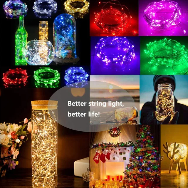 10/20M RGB Changeable Fairy String Lights Copper Wire Christmas Tree Fairy  Light with Remote Holiday Party Twinkle Garland Light - AliExpress