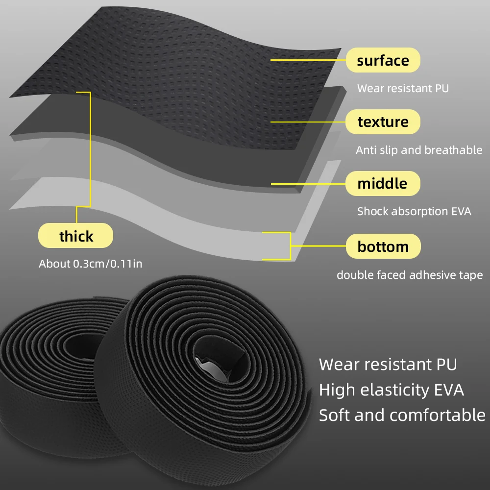 MOTSUV Road Bicycle Handlebar Tape Bar Bike Slip Shock PU EVA Breathable Strap Cycling Soft Anti-Vibration Tape Accessories Part bike handlebar tape bicycle handlebar strap