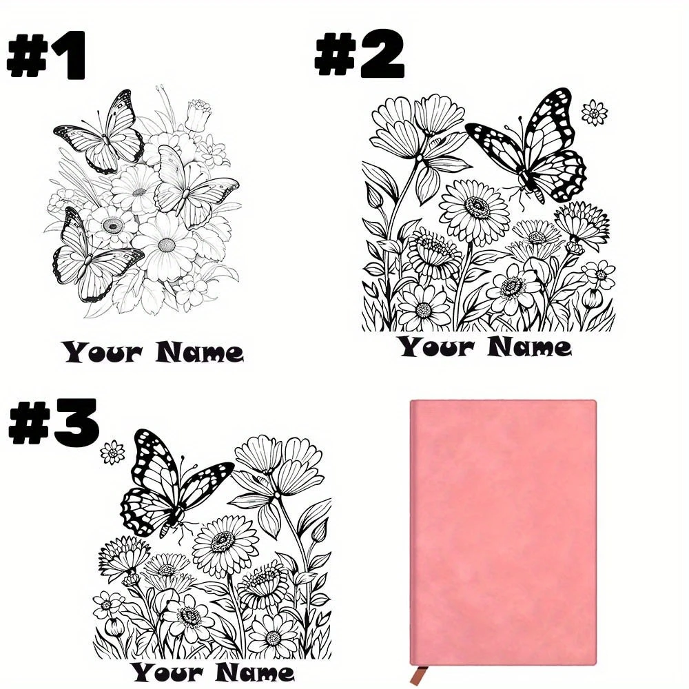 Personalized Elegant Floral Diary Notebook with Custom Name Personalization - Perfect