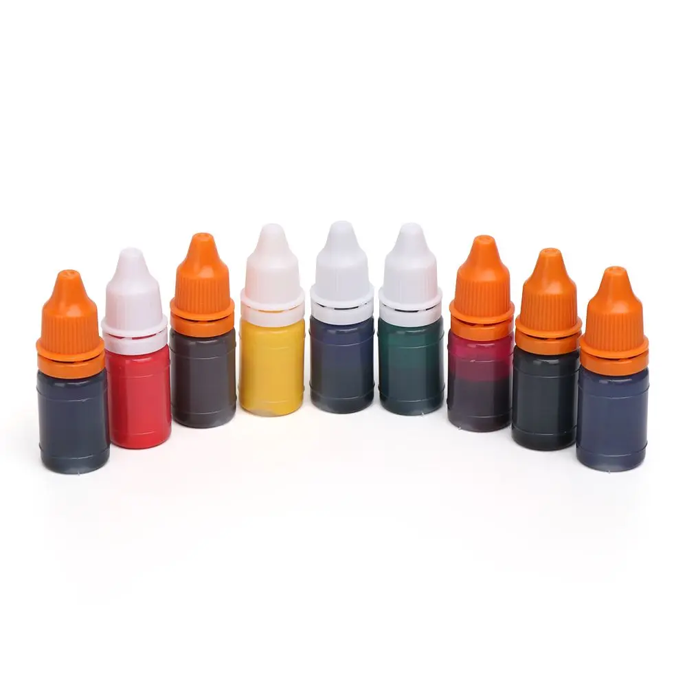 2Pcs 8ml Flash Refill Ink 9 Color Inking Photosensitive Seal Stamp Oil for Wood Paper Wedding Scrapbooking Make Seal Ink