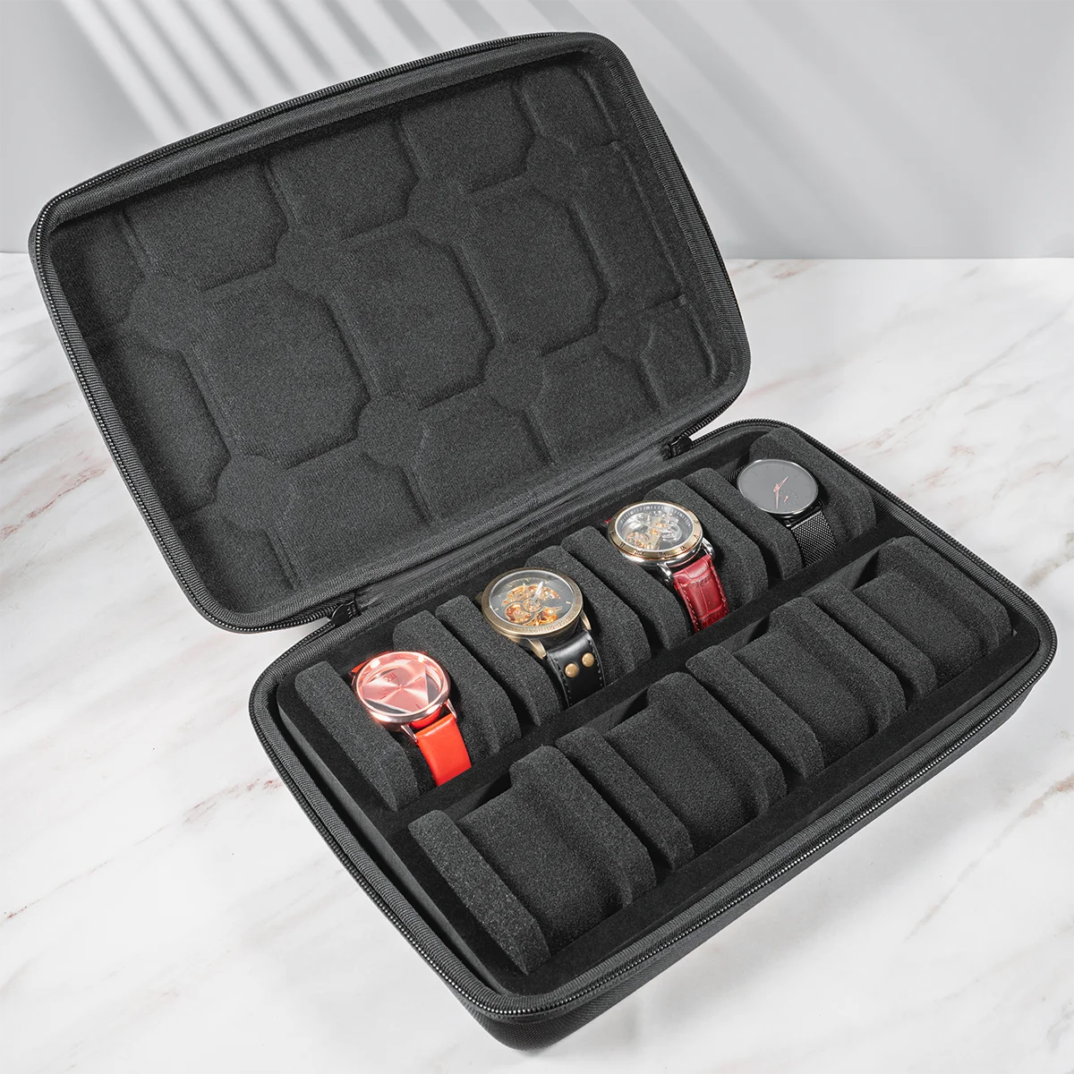 Watch Storage Box Organizer for Men or Women Watch Travel Case Portable Display Holder for Wristwatches and Smart Watches