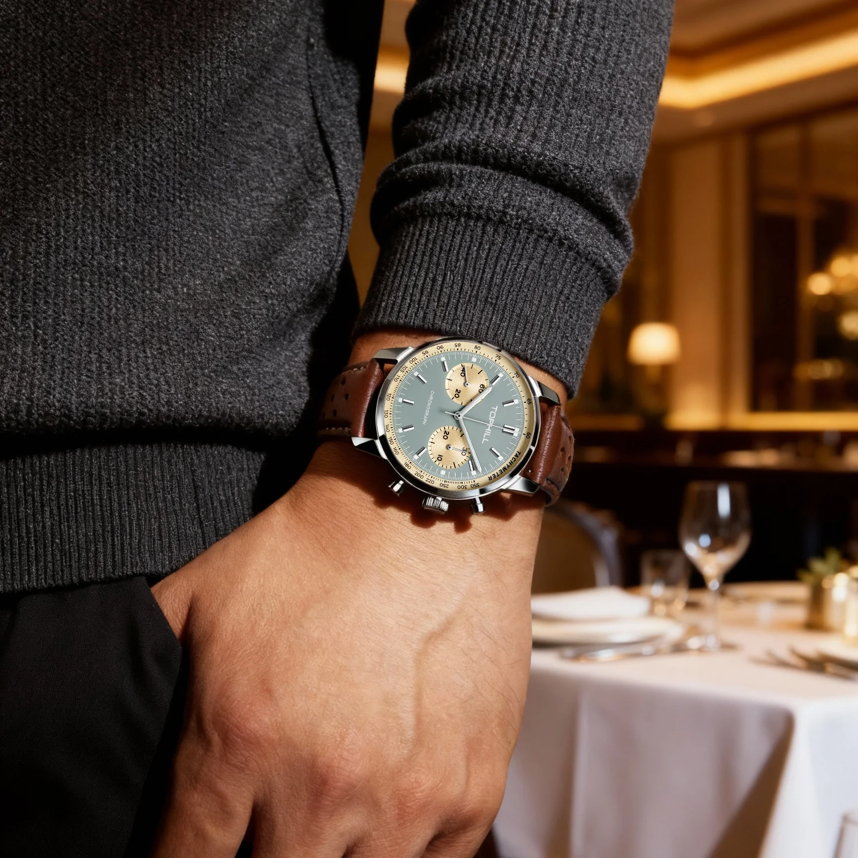 TOPHILL Chronograph Watch Racing Watch Seagull 1963 Watch ST19