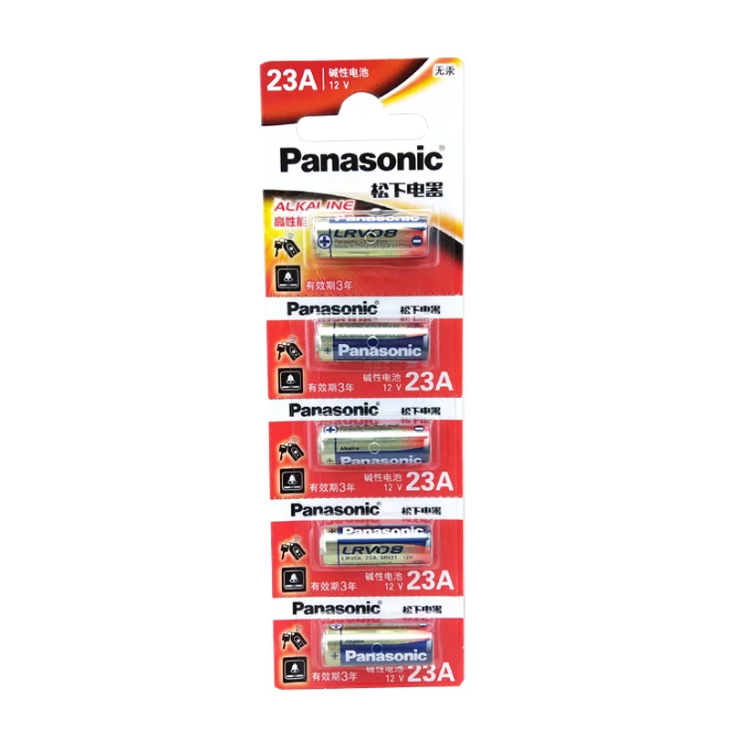 Panasonic 23A 12V Alkaline Battery 5 for Electric Roller Shutter Door Anti-theft Flasher Bell Pendant Lamp Remote Control