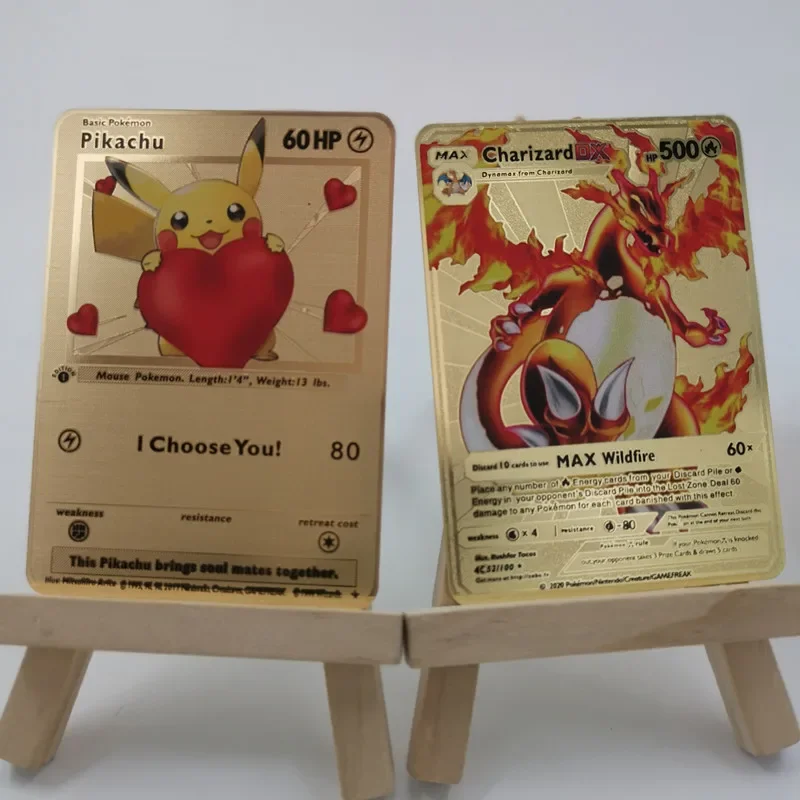 

Новинка, TAKARA TOMY, карты Pokemon, металлическая карта, V-образная карта, Золотая карта Vmax, Детская фотография, рождественский подарок