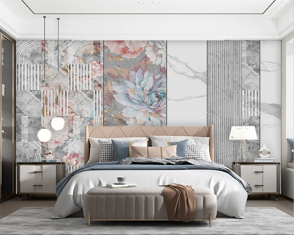 

beibehang papel de parede Customized new modern jazz white marble pattern bedroom living room three-dimensional wallpaper