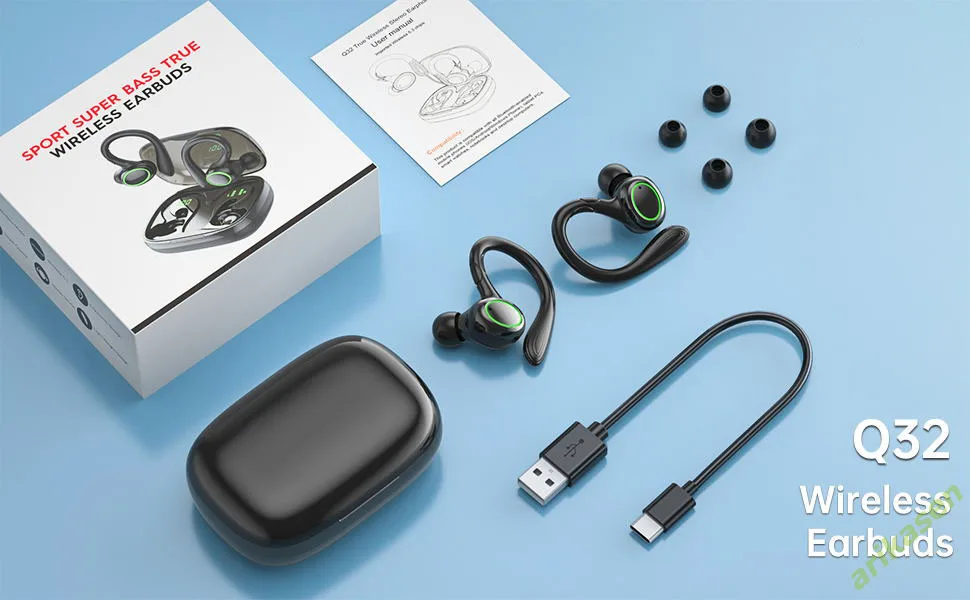 5.3 Cuffie Bluetooth wireless Cuffie con gancio auricolare con microfono Riduzione del rumore Auricolari TWS Auricolari audio HIFI_voghion.com