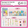 1Set Drawing Papers Squeegee Art Kids Paint Kit DIY Material Animal Pattern Color Scratch Painting Rainbow Dot 4