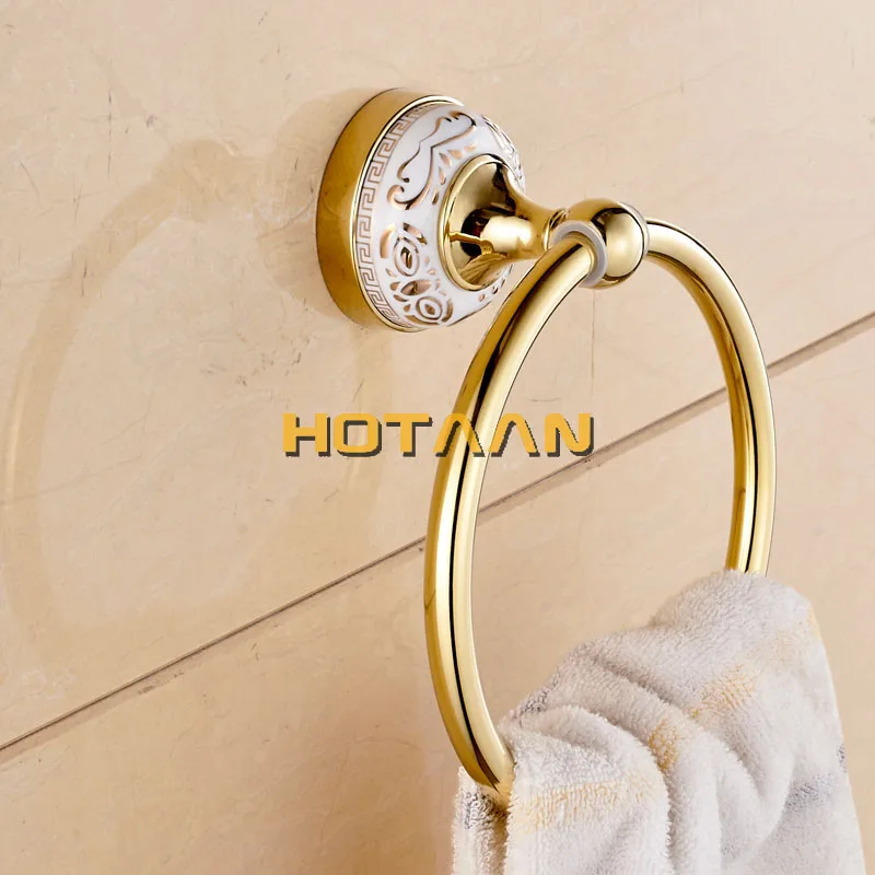 Stainless steel Bathroom Accessories Set Robe hook Paper Holder Towel Bar Towel Ring gold bathroom sets HT-810200-A