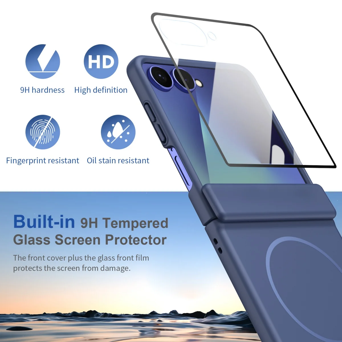 MagSafe Magnetic Phone Case with Screen Protector and Hinge Protection Cover