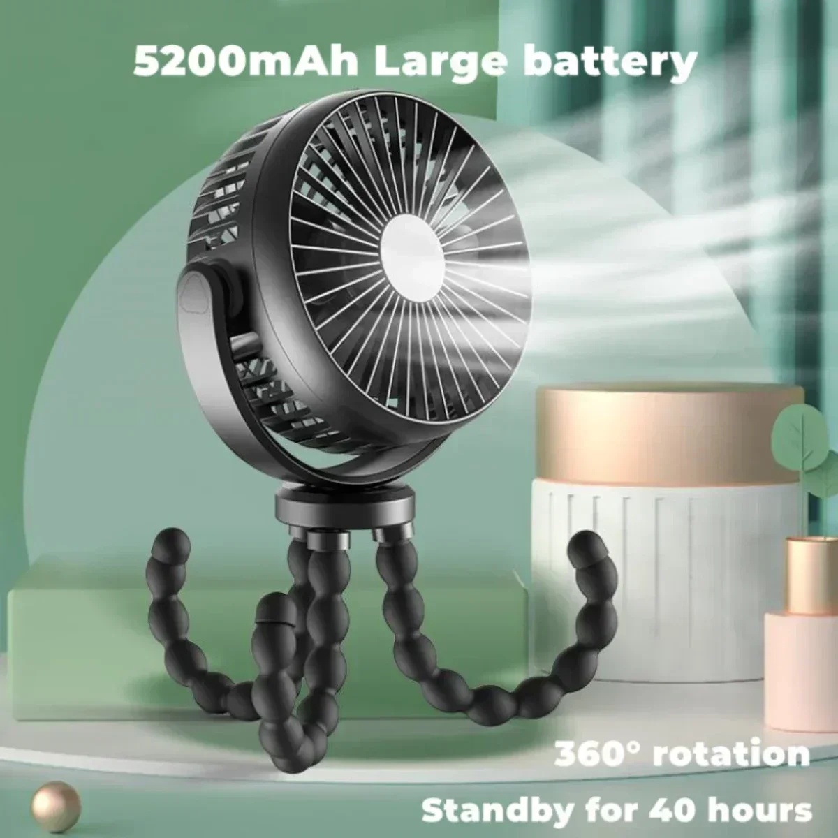 

Stroller Fan Hand USB Mini Ventilator Silent Table Outdoor Cooler Portable Electric Fan Powered Small Folding Rechargeable Fans