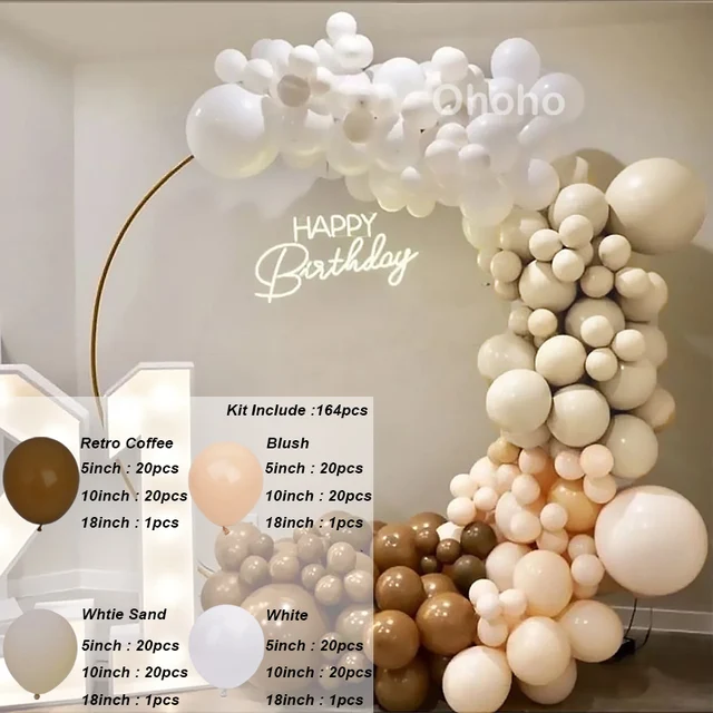 Kit arco palloncino matrimonio rustico doccia nuziale palloncini Beige  crema bianca ghirlanda fidanzamento decorazione festa di compleanno -  AliExpress