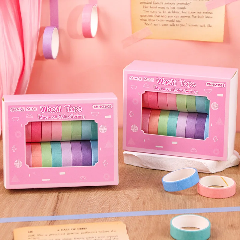 Colorful Washi Tape Collection for Creative Projects and Gift Wrapping
