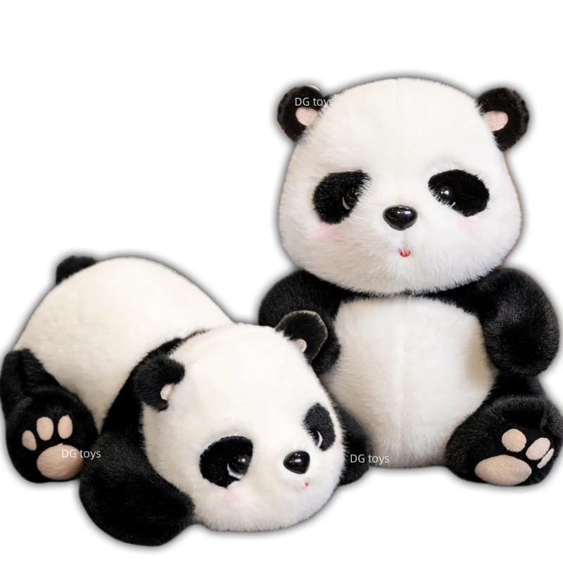 1Pc Super Cute Fluffy Hair Realistico Panda Peluche Farcito Nuova Nascita Baby Panda Bear Plushie Per Bambini Compleanno Regalo Di Natale