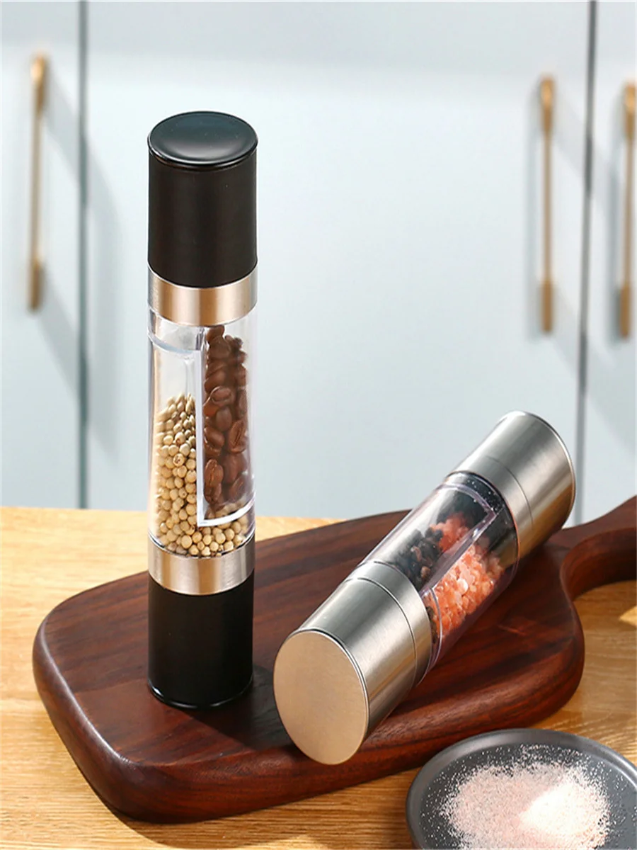 Double Head Manual Grinder 1 Suitable for Kitchen Seasoning Bottles with Spices Pepper Sea Salt Cumin