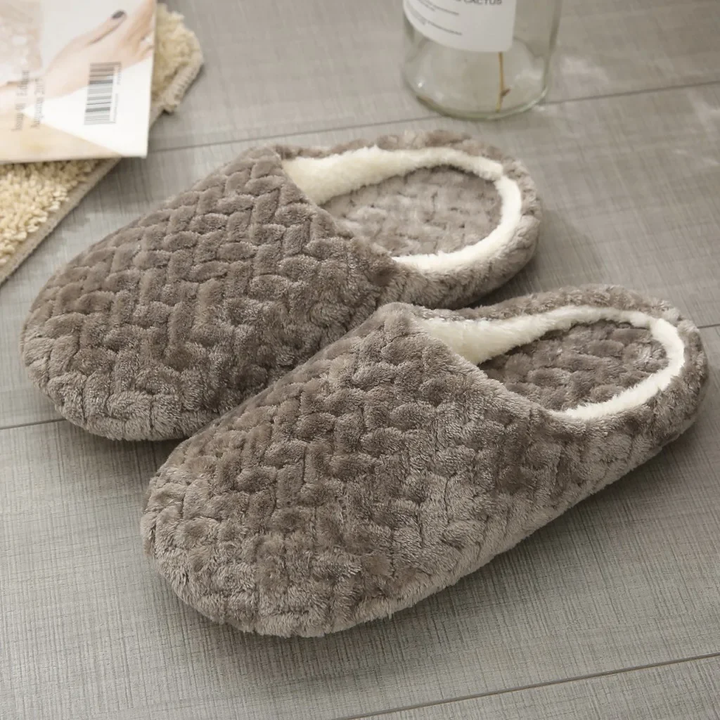 

Men Women Winter Warm Slippers Plush Lovers Home Slipper Couple Indoor Anti Slip Shoes House Floor Soft Bottom Mute Slipper#40