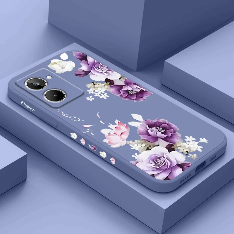 Elegant Peony Liquid Silicone Phone Case Cover