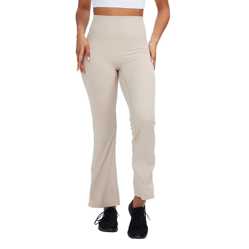 YJKVUR Gym Women's Pants Yoga Leggings Wide Leg Bell-bottoms Tight Elastic Breathable Quick Dry Sports Pants Women Clothing