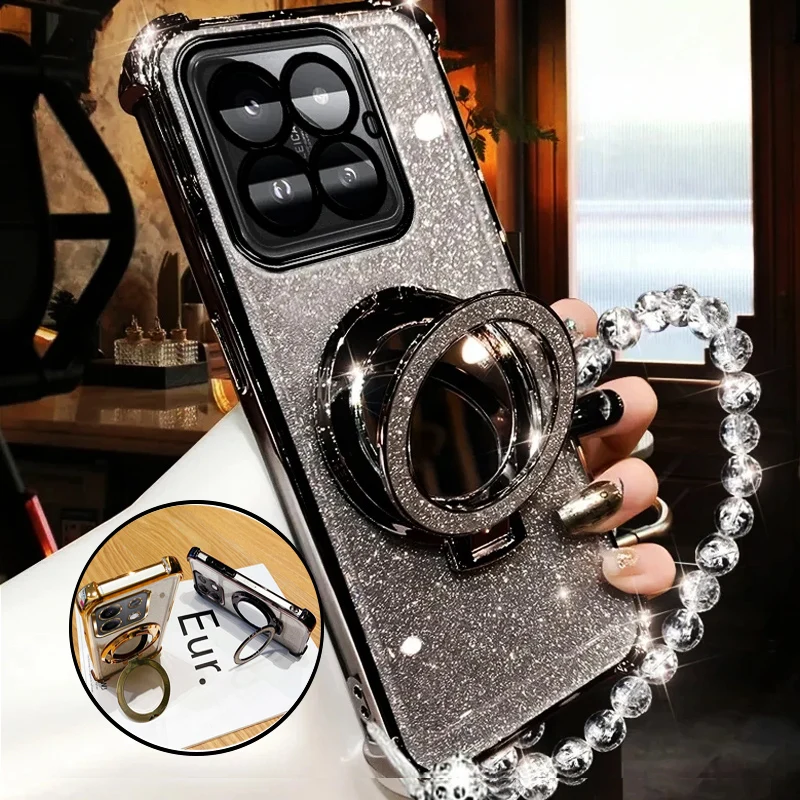 Glitter Crystal Bracelet For Magsafe Phone Holder Case For Huawei Honor 200 90 80 70 60 50 Magic 6 5 4 Magic6 Pro Bracket Cover_voghion.com