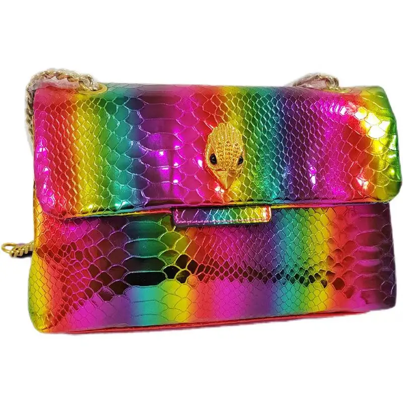 2024 New Snakeskin Pattern British Kurt Geiger Rainbow Eagle Head Bag Women's Shoulder Bag Crossbody Bag Fashion Handbag Wallet